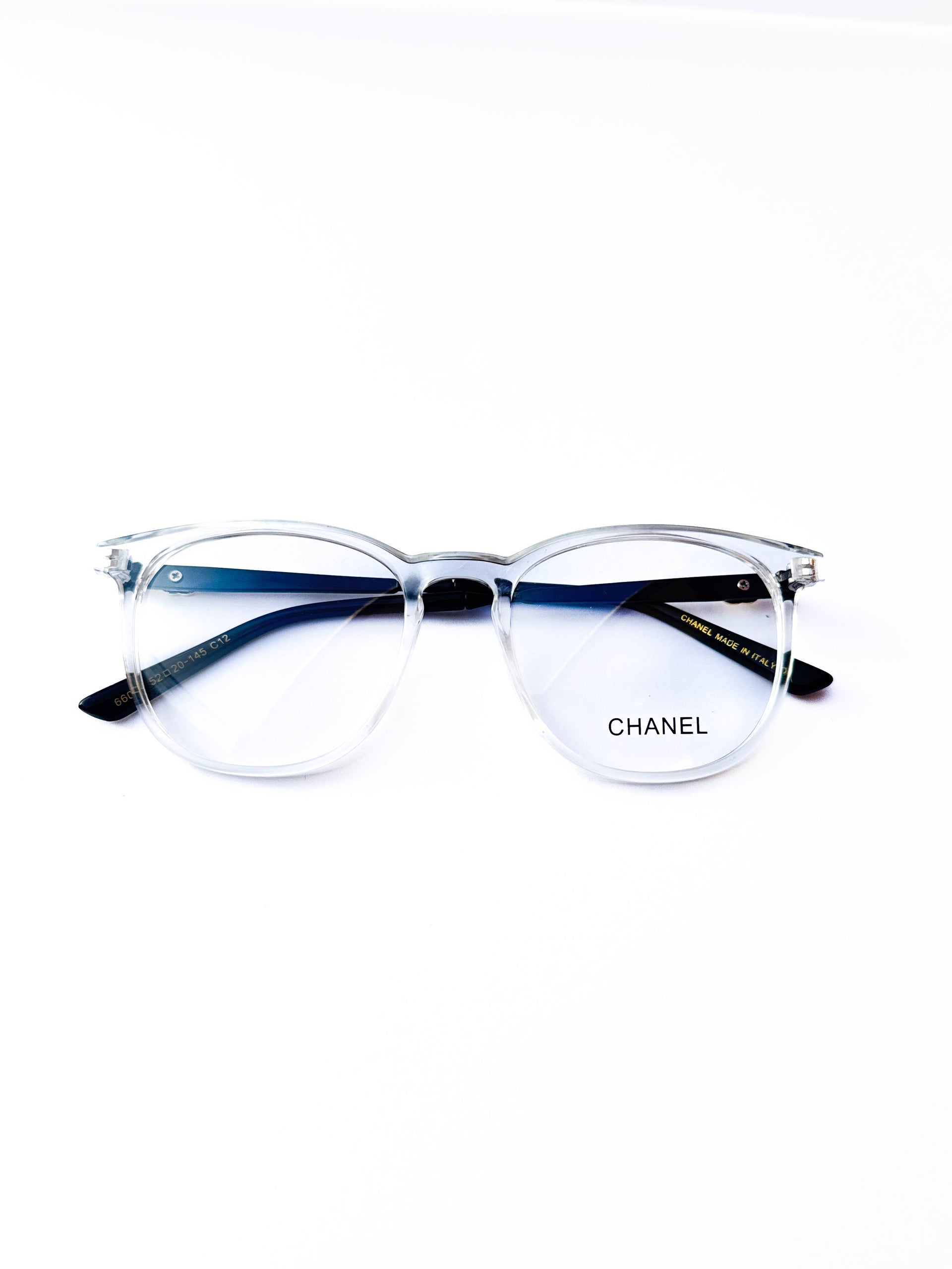 Chanel Transparent Glasses with Black Metal Rim