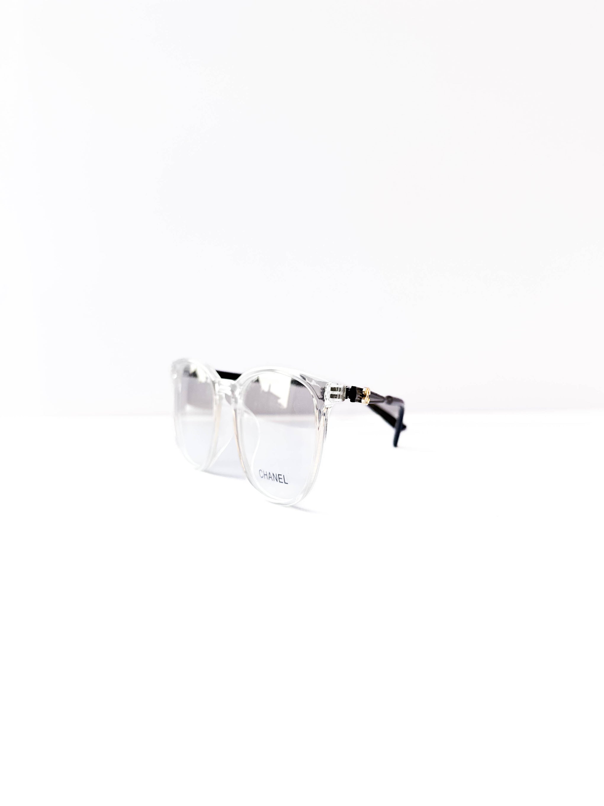 Chanel Transparent Glasses with Black Metal Rim