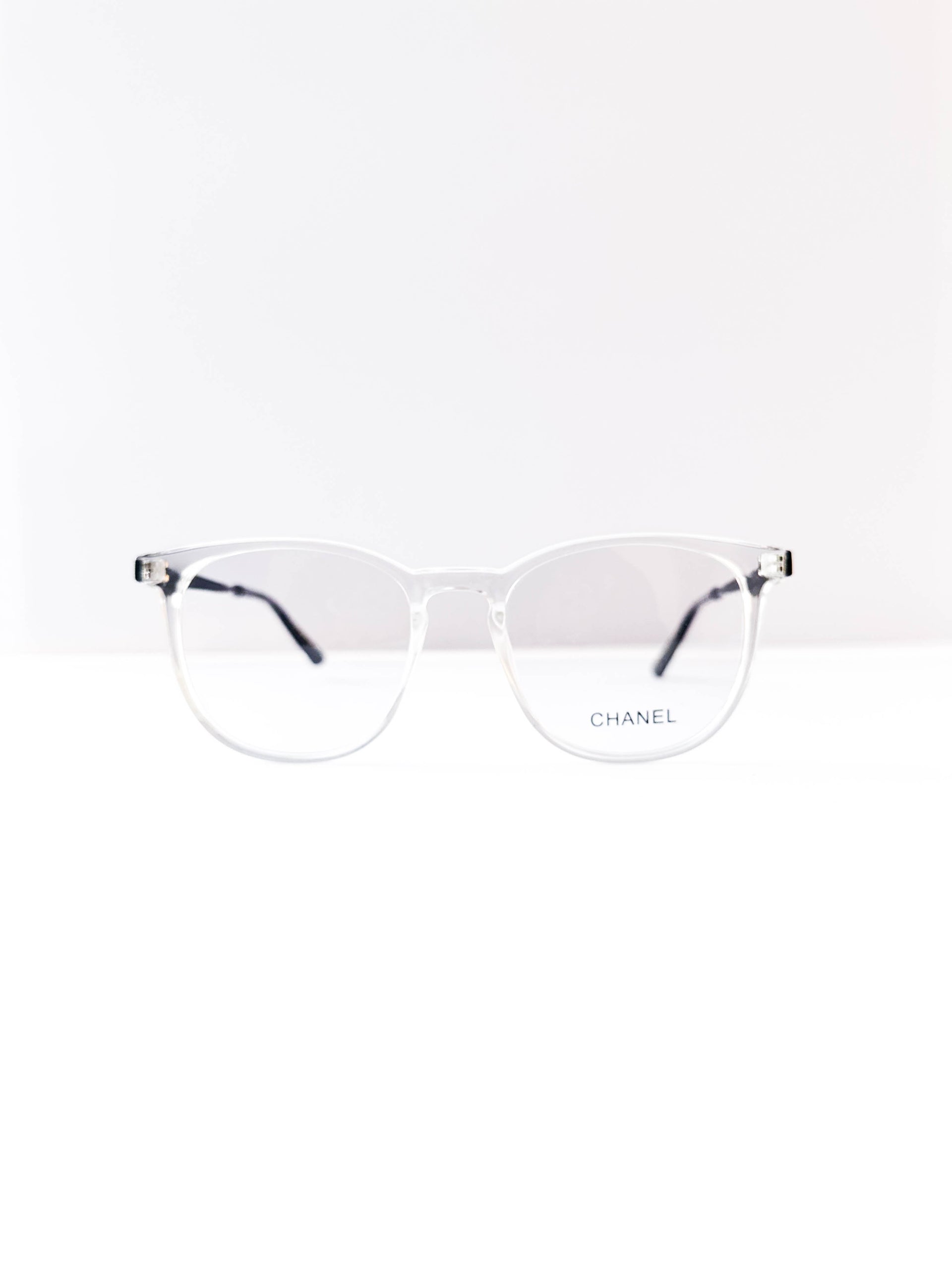 Chanel Transparent Glasses with Black Metal Rim