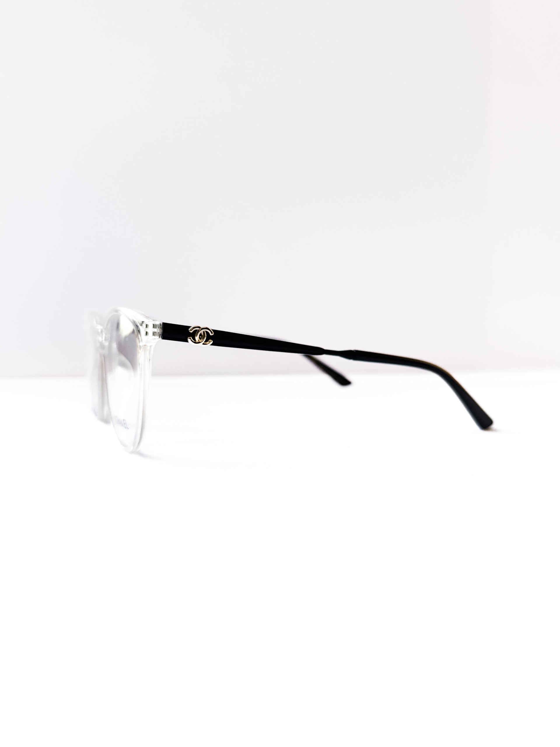 Chanel Transparent Glasses with Black Metal Rim