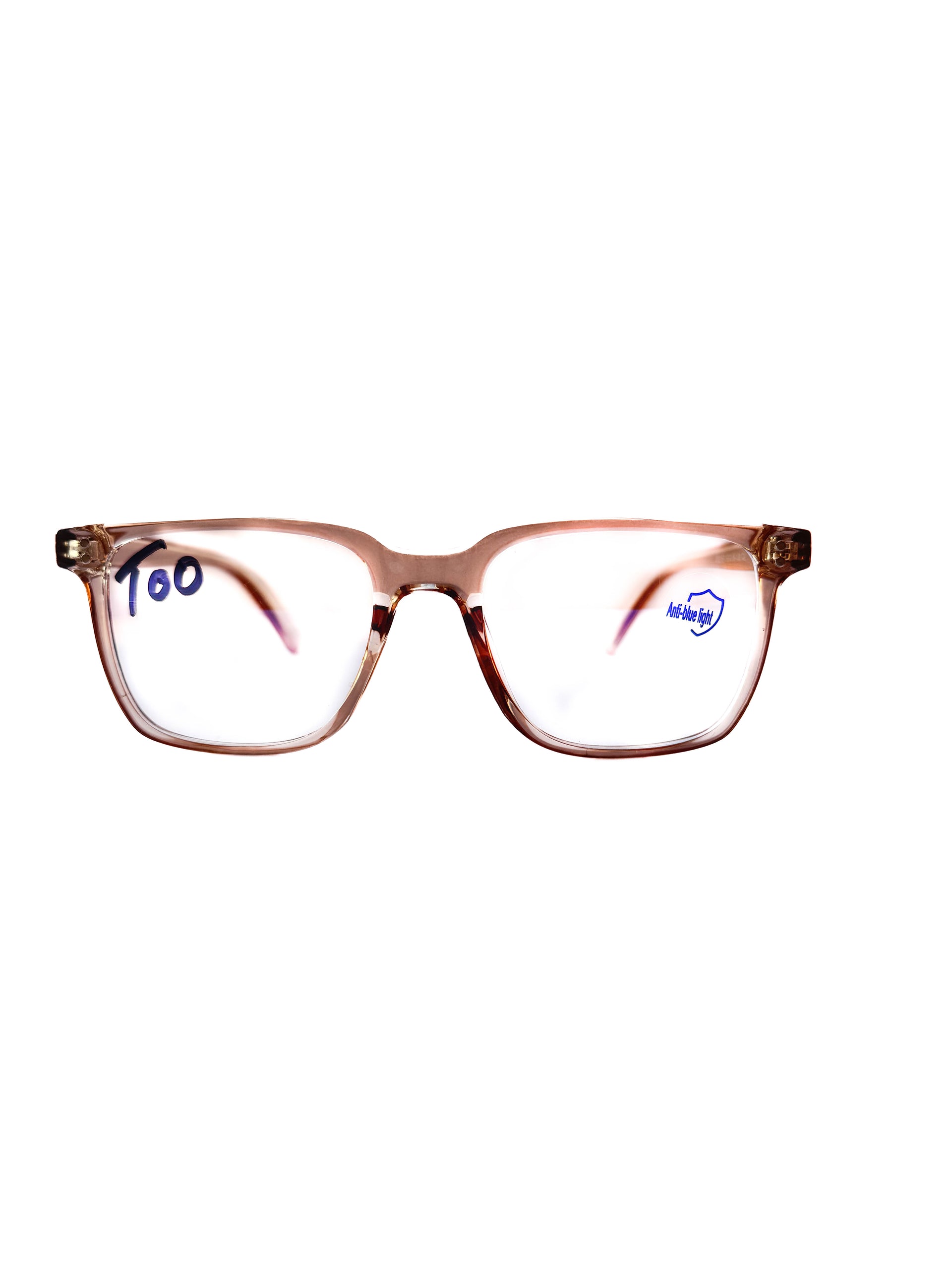 Transparent Brown Glasses with Anti-Blue Lenses